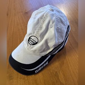 Babolat White & Black Tennis Cap Adjustable | Lightweight Sport Hat